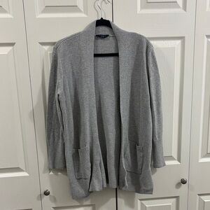 Denver Hayes Light Gray Open-Front Shawl Collar Cardigan